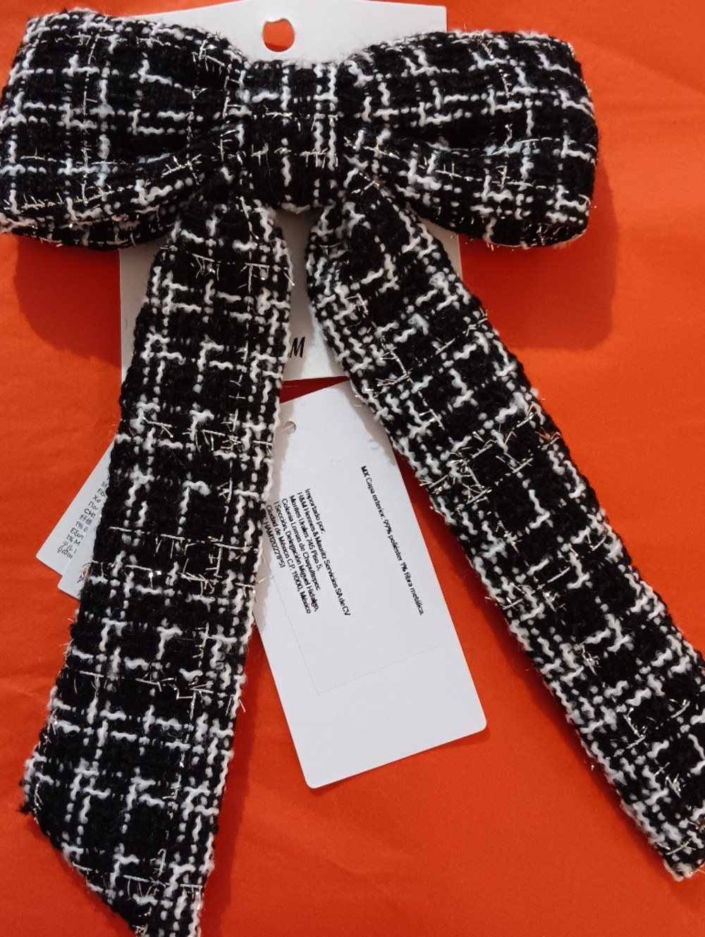 Tweed Bow Hair Clip - NWT